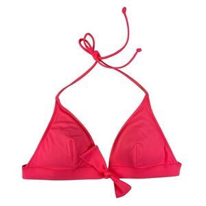 Victoria's Secret Swim Bright Neon Pink Triangle Bikini Top Size Small